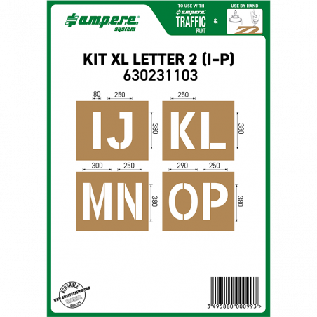 XL 380 letter stencil kit I-P